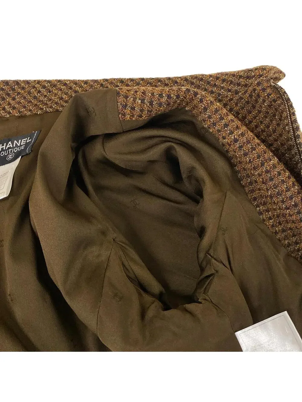 Chanel Dark Brown Outer Fabric] Wool #300026C64B